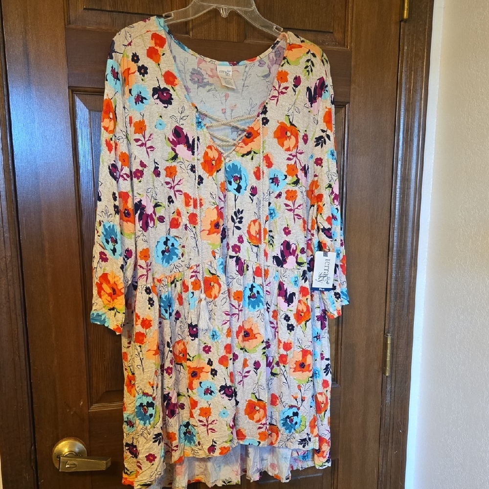 Terra & Sky Multicolor Floral Tunic Top